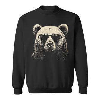 Bear Cool Stencil Punk Rock Sweatshirt | Mazezy
