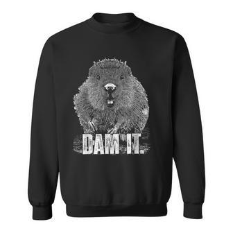 Beaver Pun Dam It Language Joke Beavers Rodents Lover Sweatshirt - Thegiftio UK