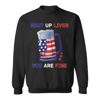 Beer Outfit Usa Flag 4Th Of July Clothes Men Sweatshirt - Monsterry DE