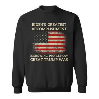 Biden Retro Biden's Greatest Accomplishment Sweatshirt - Seseable