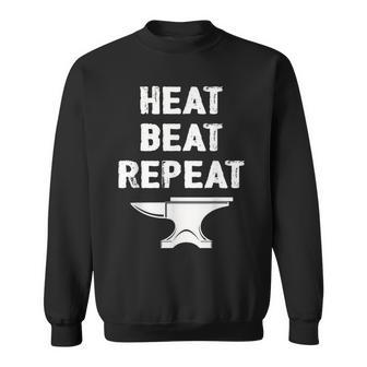 Blacksmith Metalsmith Forging Heat Beat Repeat Sweatshirt - Monsterry UK