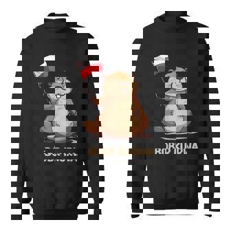 Bober Bóbr Kurwa Internet Meme Poland Flag Beaver Sweatshirt - Thegiftio UK