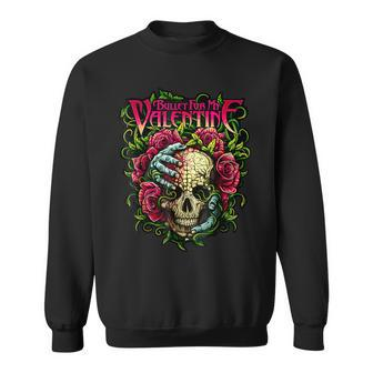 Bullet My Valentine Skull Roses And Red Blood Horror Sweatshirt - Seseable
