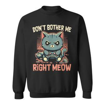 Cat Gamer Don’T Bother Me Right Meow Video Games Lover Sweatshirt - Thegiftio UK
