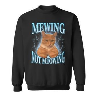 Cat Meme Mewing Looksmax Meowing Cat Trend Sweatshirt - Seseable