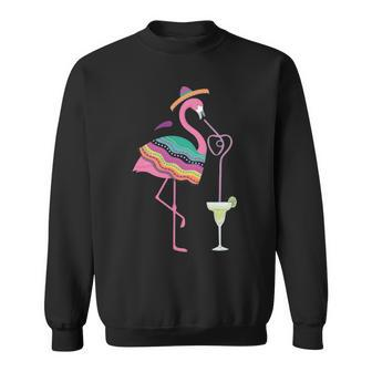 Cinco De Mayo Margarita Flamingo Drinking T Sweatshirt | Mazezy
