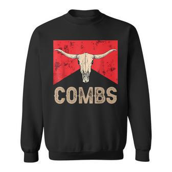 Combs Country Music Western Cow Skull Cowboy Sweatshirt - Seseable