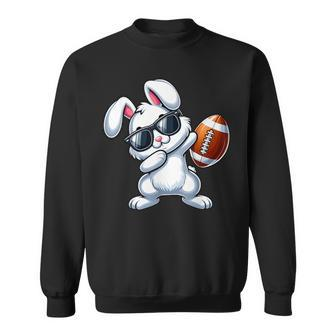 Dabbing Bunny Playing Football Easter Day Boys Girls Sweatshirt | Mazezy CA