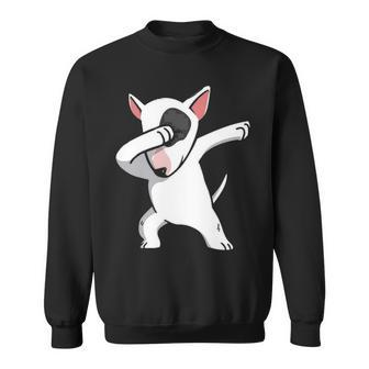 Dabbing English Bull Terrier Dog Birthday Party Gif Sweatshirt | Mazezy