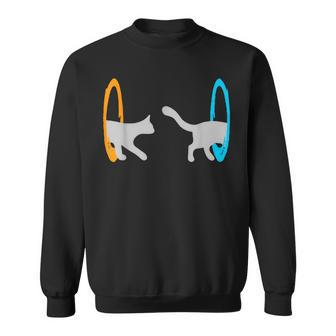 Dimensional Portal Cat Nerd Geek Sweatshirt | Mazezy