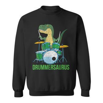 Dinosaur Musician T Rex Drummer Boys Drums Sweatshirt - Monsterry DE
