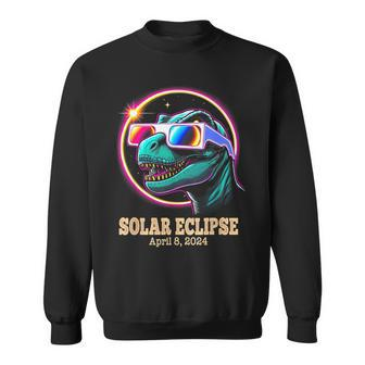 Dinosaur T Rex Total Solar Eclipse April 8 2024 Sweatshirt - Monsterry
