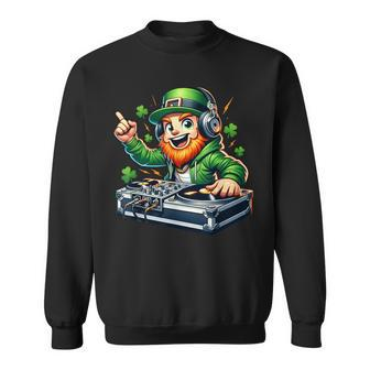Dj Leprechaun St Patrick's Day Party Mixer Sweatshirt - Seseable