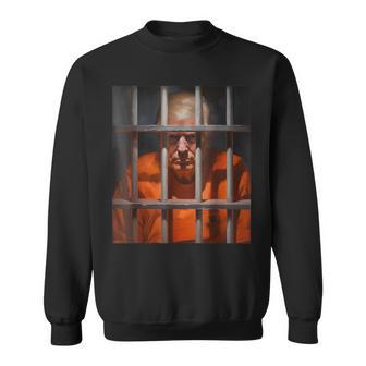 Donald Trump Behind Bars Hot Orange Jumpsuit Humor Sweatshirt - Monsterry AU