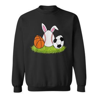 Easter Boys Baseball Basketball Soccer Bunnies Rabbit Sweatshirt - Monsterry CA
