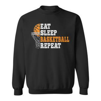 Eat Sleep Basketball Repeat Basketball Player Sweatshirt - Seseable