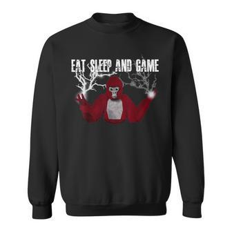 Eat Sleep Gorilla Decorations Monke Tag Vr Game Sweatshirt - Monsterry DE