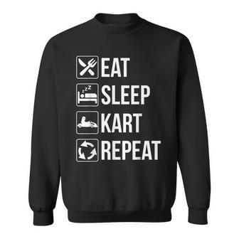 Eat Sleep Kart Repeat For Karting Sweatshirt - Thegiftio UK