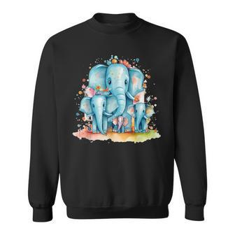 Elephant Family For Cute Elephants And Afrika Lovers Sweatshirt - Seseable