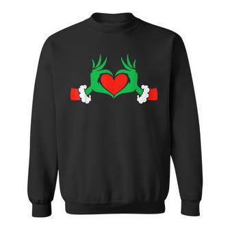 Elf With Cute Heart Hands Style Christmas Costumes Sweatshirt - Seseable