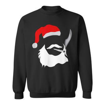 Face Santa Clause Smoking Weed Christmas Marijuana Sweatshirt - Monsterry UK