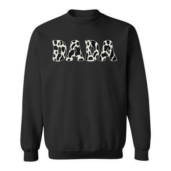 Fathers Day 2024 Black White Dada Cow Print Cowboy Men Sweatshirt - Thegiftio UK