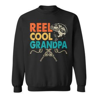 Fathers Day Vintage Fishing Reel Cool Grandpa Sweatshirt - Thegiftio UK
