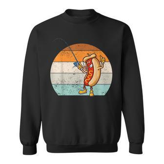 Fishing Hot Dog Retro Vintage Hot Dog Fishermen Sweatshirt - Monsterry UK