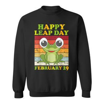 Frog Happy Couple Leap Day February 29 Leap Birthday Sweatshirt - Seseable