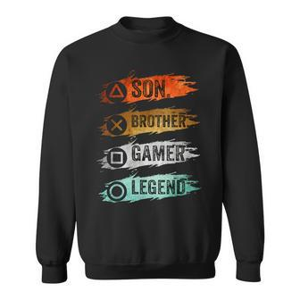 Gamer Vintage Video Games For Boys Brother Son Sweatshirt - Seseable