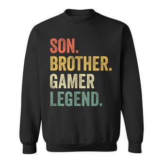 Gaming Son Brother Gamer Legend Video Game Vintage Sweatshirt - Thegiftio UK