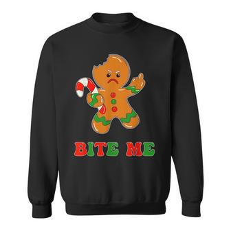 Gingerbread Man Bite Me Christmas Cookie Costume Sweatshirt - Monsterry CA