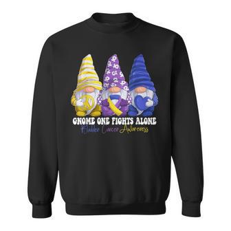 Gnomies Bladder Cancer Awareness Month Purple Ribbon Sweatshirt - Monsterry UK