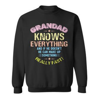 Grandad Knows Everything Vintage Grandpa Father's Day Sweatshirt - Thegiftio UK