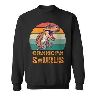 Grandpa Dinosaur T-Rex Grandpasaurus Father's Days Dad Sweatshirt - Seseable
