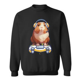 Guinea Pig And Video Gamer Lover Fluffy Cavy Gamers Sweatshirt - Thegiftio UK