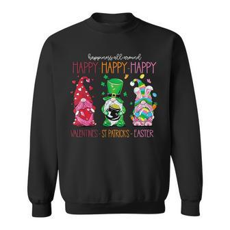 Happy Valentines St Patrick Easter Happy Holiday Gnome Sweatshirt - Seseable