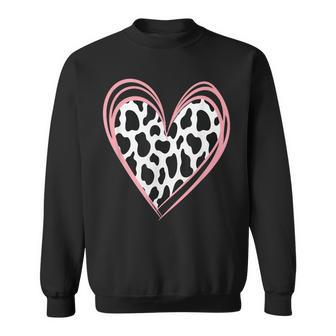 Heart Shaped Cow For Cow Lovers Happy Valentine's Day Sweatshirt - Seseable