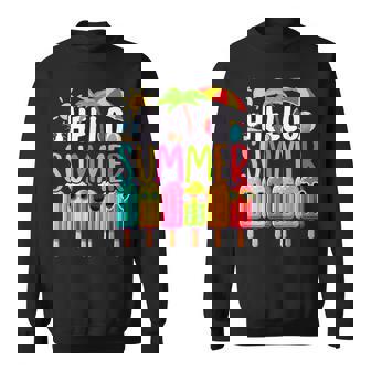 Hello Summer Vacation Popsicle Ice Lolly Ice Cream Sweatshirt - Seseable