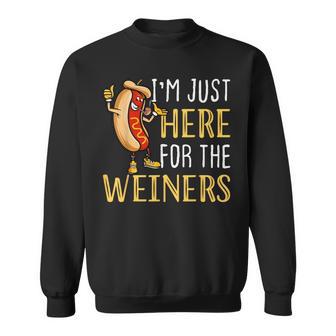 Hot Dog I'm Just Here For The Wieners Sausage Sweatshirt - Monsterry UK