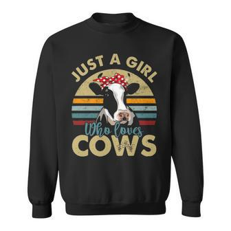 I'm Just A Girl Who Loves Cows Cow Farmer Farm Sweatshirt | Mazezy