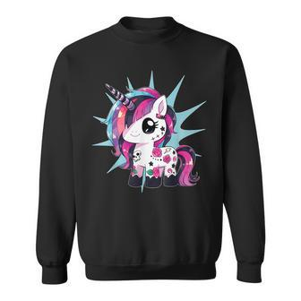 Ironic Cool Unicorn Punk Rock Music Festival Sweatshirt - Seseable