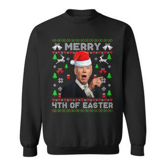 Joe Biden Christmas Santa Hat Merry 4Th Of Easter Xmas Sweatshirt - Thegiftio