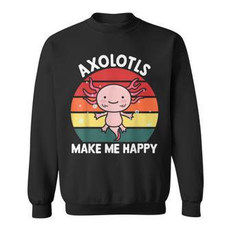 Kawaii Axolotls Make Me Happy Sweatshirt - Thegiftio UK