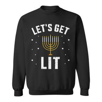 Let's Lit With Menorah For Jewish Hanukkah Sweatshirt - Monsterry