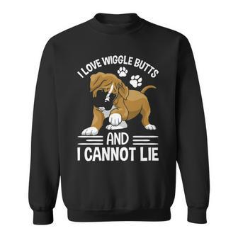 I Love Boxer Wiggle Butt Apparel For Puppy Dog Owners Sweatshirt | Mazezy