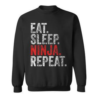 Martial Ninja Costume Eat Sleep Ninja Repeat Sweatshirt - Monsterry