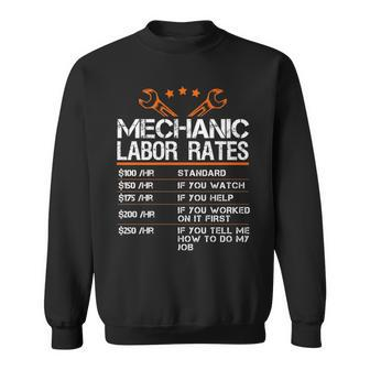 Mechanic Hourly Rate Gif Labor Rates Sweatshirt | Mazezy