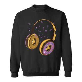 Music Notes And Bakery Sweets Donut Headphones Sweatshirt - Monsterry UK
