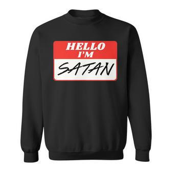Name Tag Hello I Am Satanic Gothic Soft Grunge Sweatshirt - Seseable